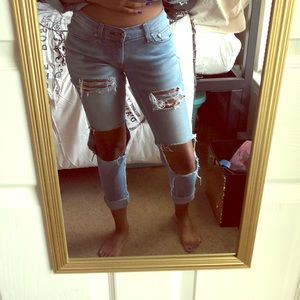 Distressed Levi jeans